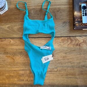 Bond-eye Teal Textured Swimwear